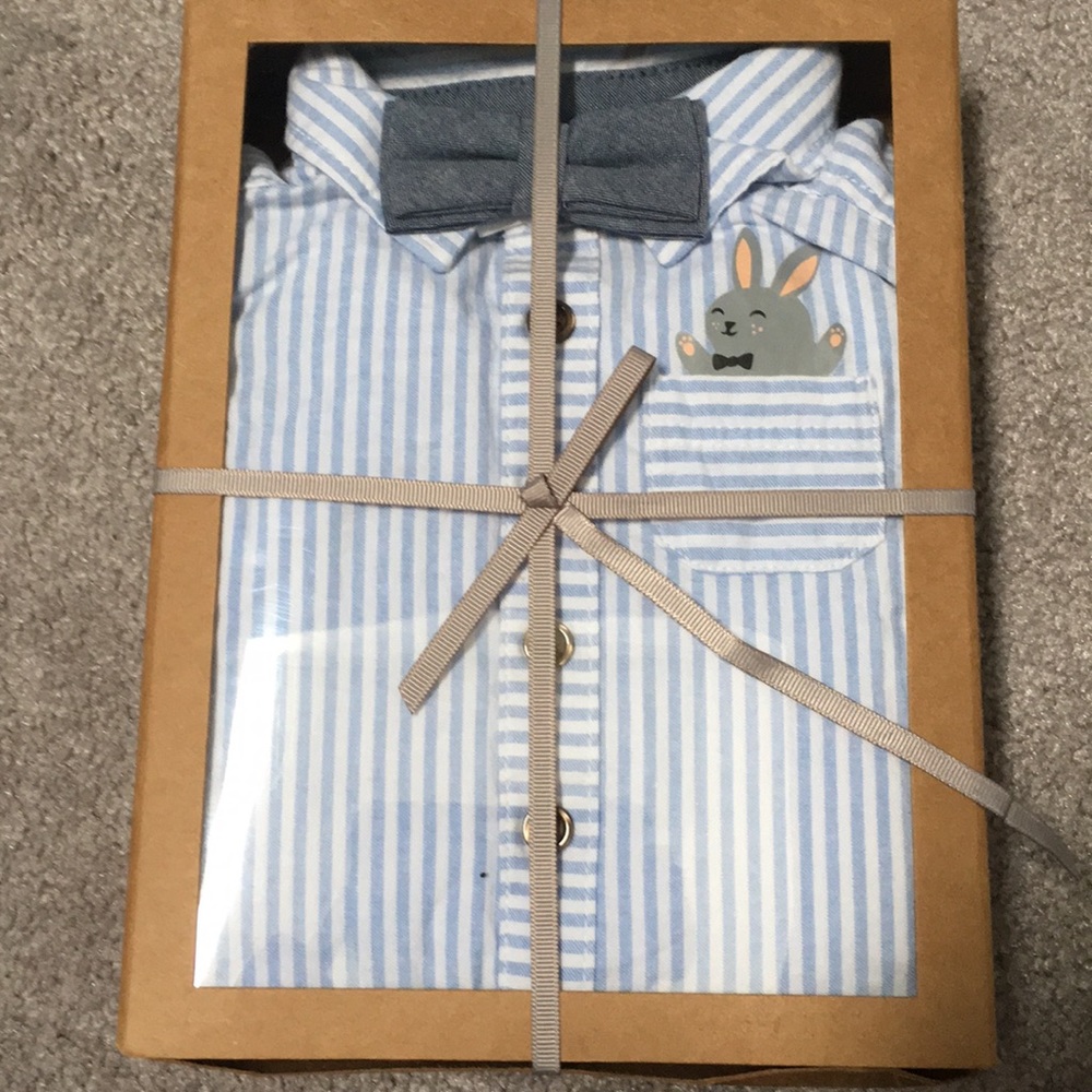 Old Navy baby bow tie one piece. New in a box.